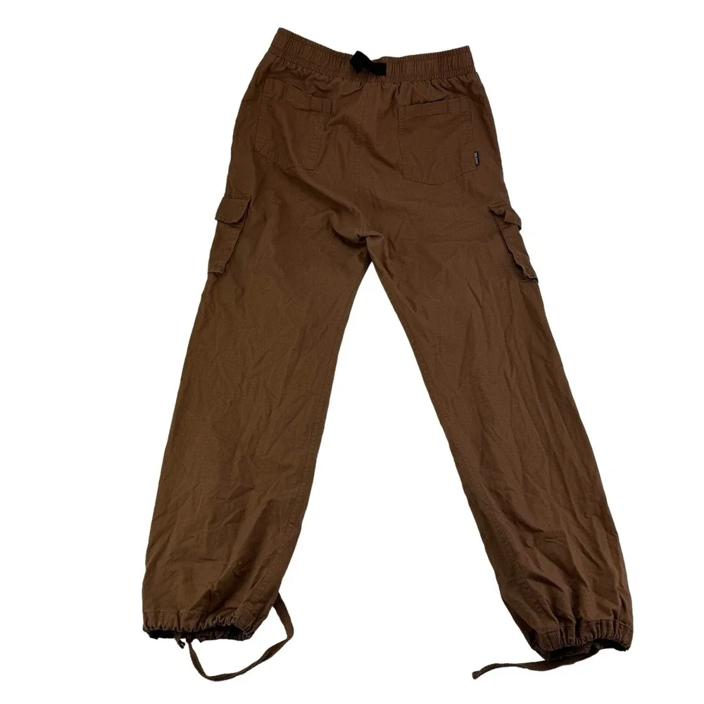 Spitfire Bighead Brown Cargo Embroidered Belted Y2K Cuff Pants Mens Size‎ Medium